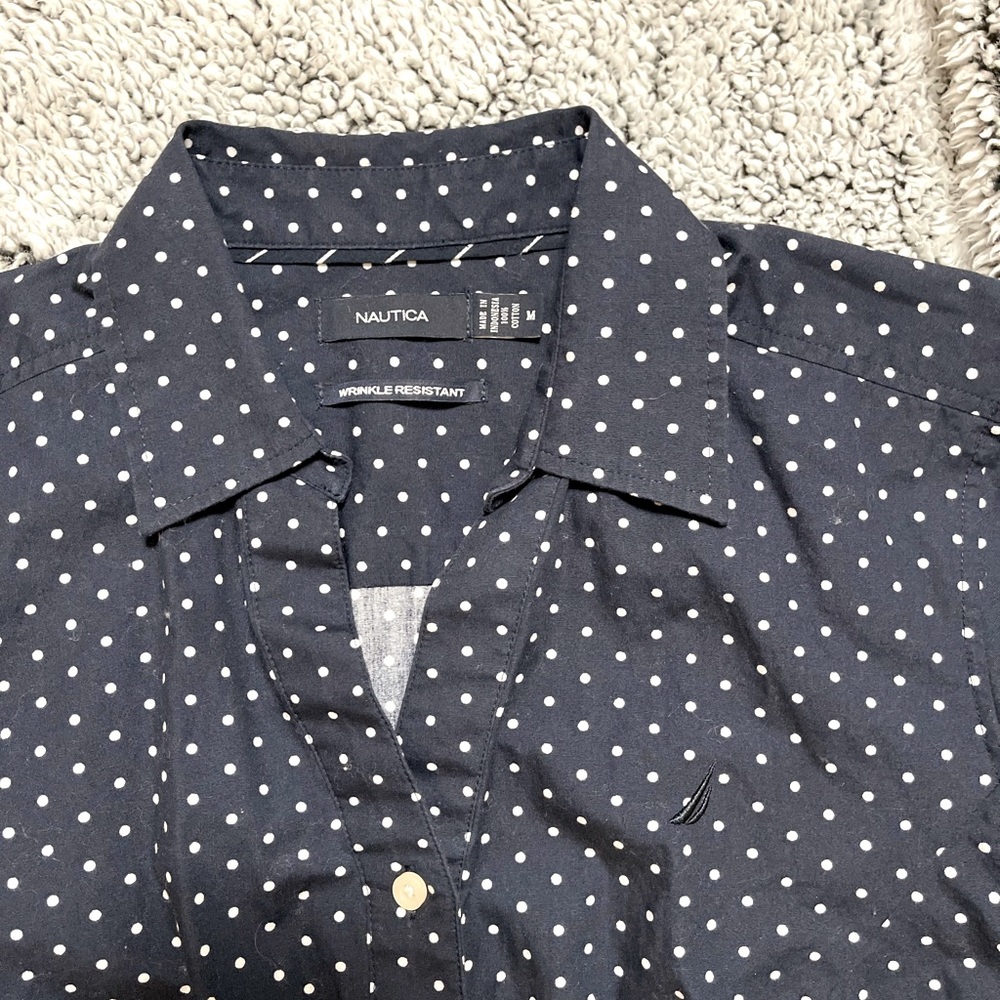 Nautica Navy Polka-dot Blouse - Picture 3 of 3